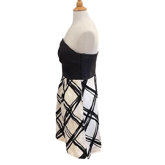WHBM Silk Black & White Strapless Full Skirt Cocktail Dress, 10 - Picture 3 of 16